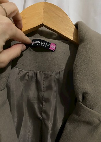 Düğmeli Haki Kadın Kaban - Görsel 3