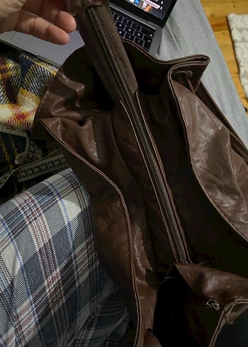 Kahverengi Vintage Suni Deri Kadın Omuz Çantası - Görsel 7