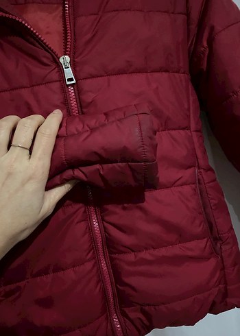 Kırmız Fermuarlı Şişme Mont - Görsel 4