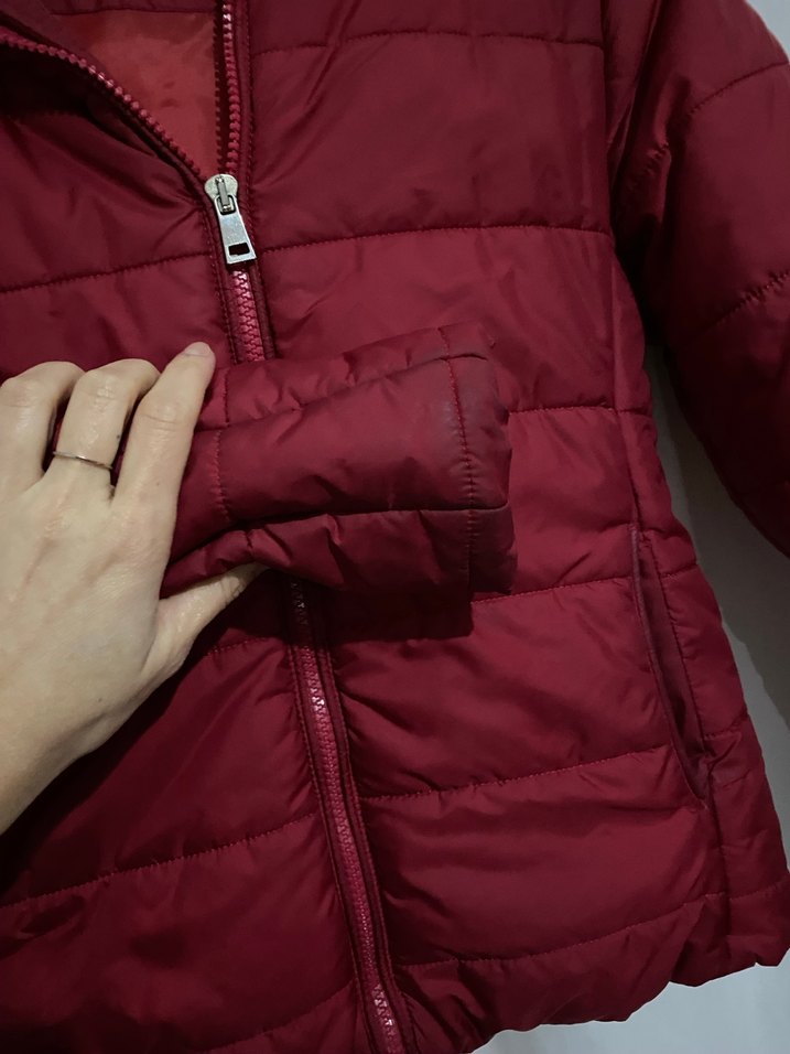 Kırmız Fermuarlı Şişme Mont - Görsel 4