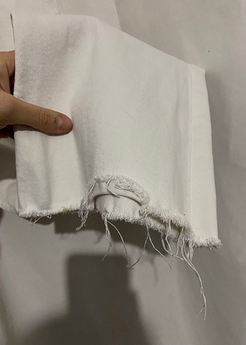 Beyaz Kadın Regular Fit Midi Kot Pantolon - Görsel 5