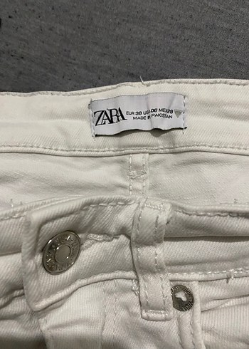 Beyaz Kadın Regular Fit Midi Kot Pantolon - Görsel 3