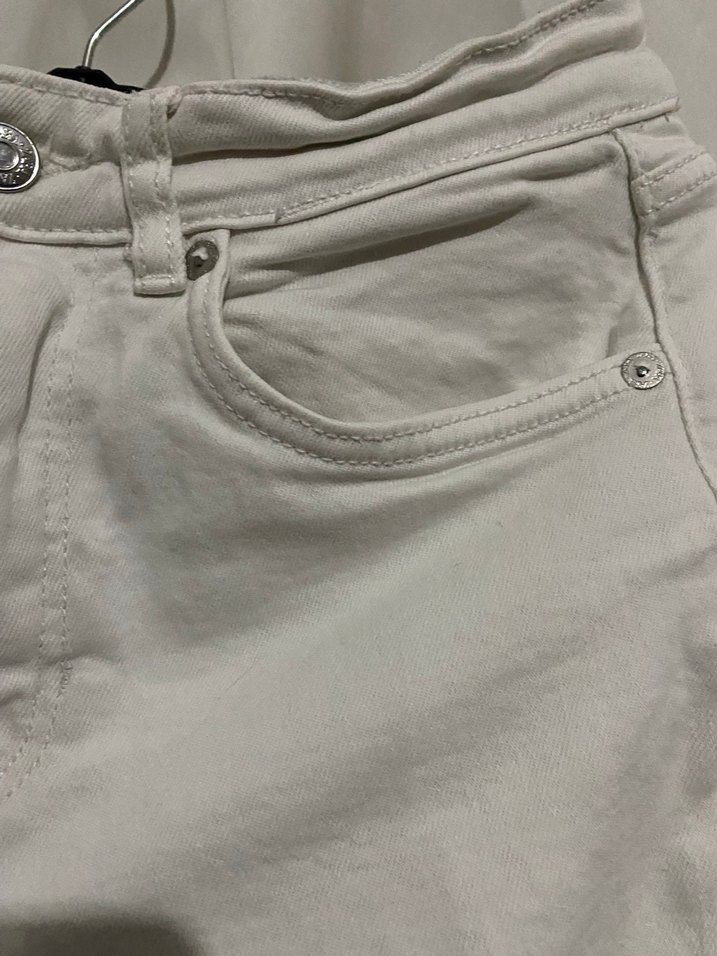 Beyaz Kadın Regular Fit Midi Kot Pantolon - Görsel 4