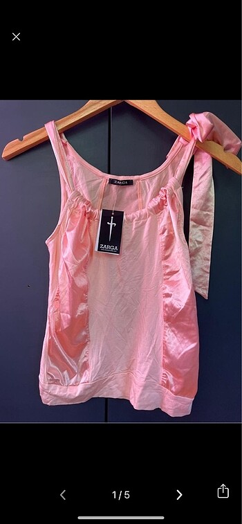 Vintage askılı bluz - Görsel 2