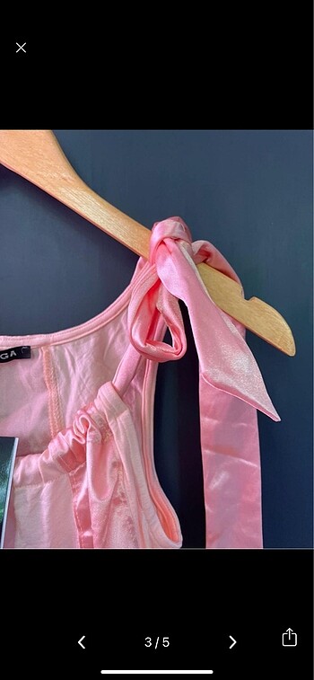 Vintage askılı bluz - Görsel 4