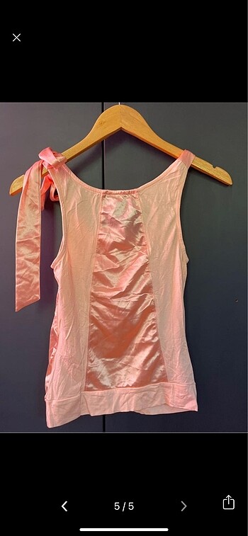 Vintage askılı bluz - Görsel 6