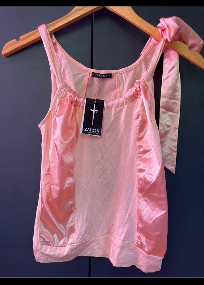 Vintage askılı bluz - Görsel 2