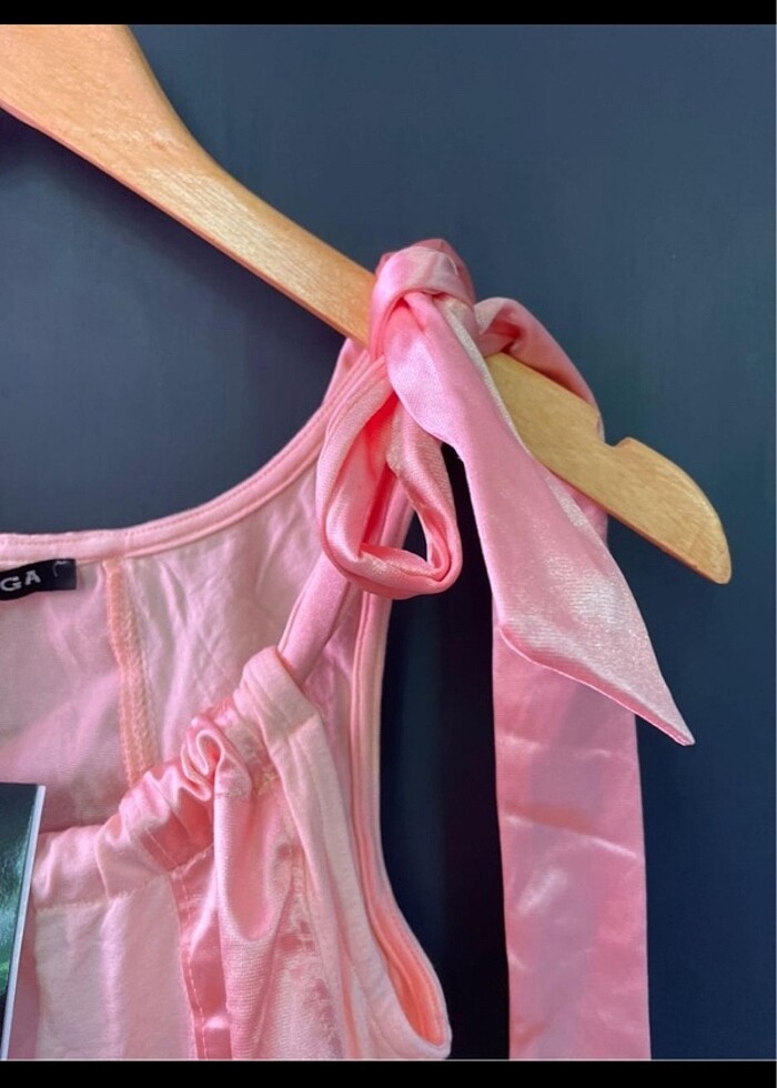 Vintage askılı bluz - Görsel 4