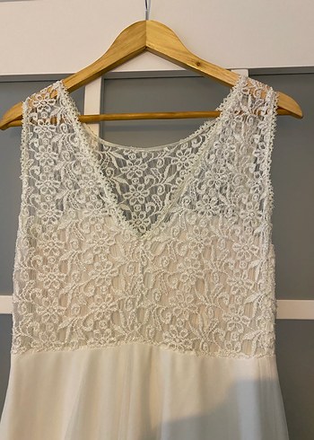 Dantel Detaylı Uzun A Kesim Elbise - Görsel 3