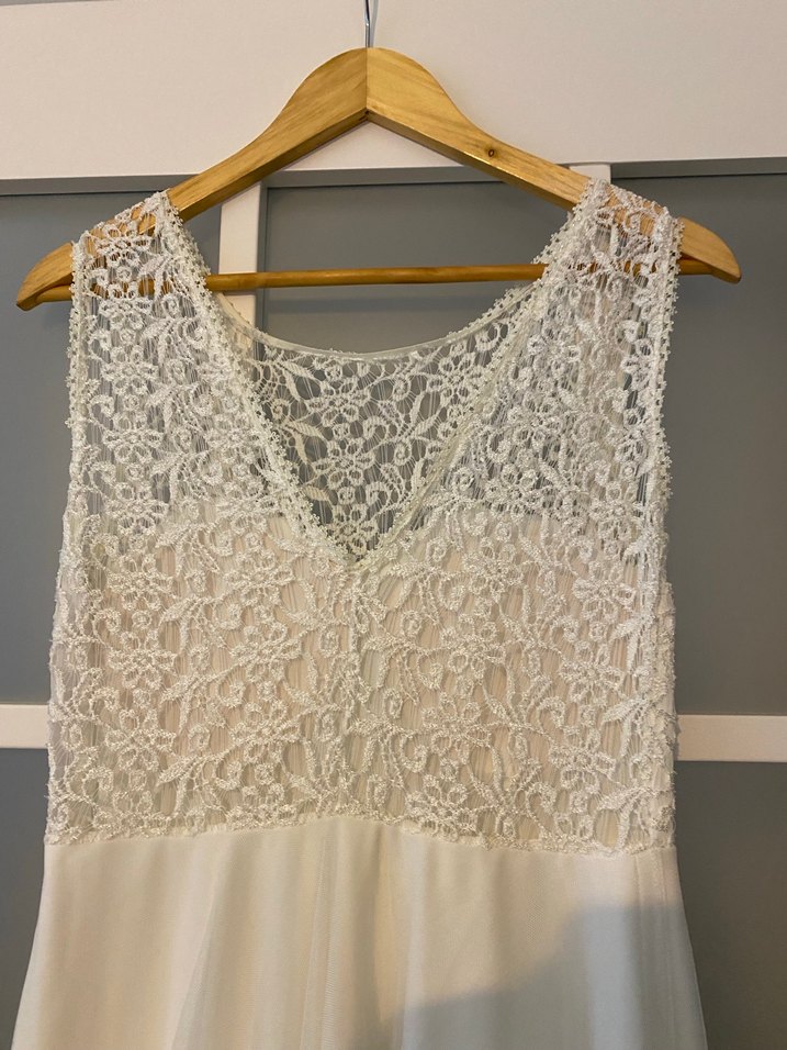 Dantel Detaylı Uzun A Kesim Elbise - Görsel 3