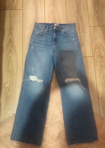 Tommy Hilfiger Gri Navy Kadin Salas Midi Kot Pantolon