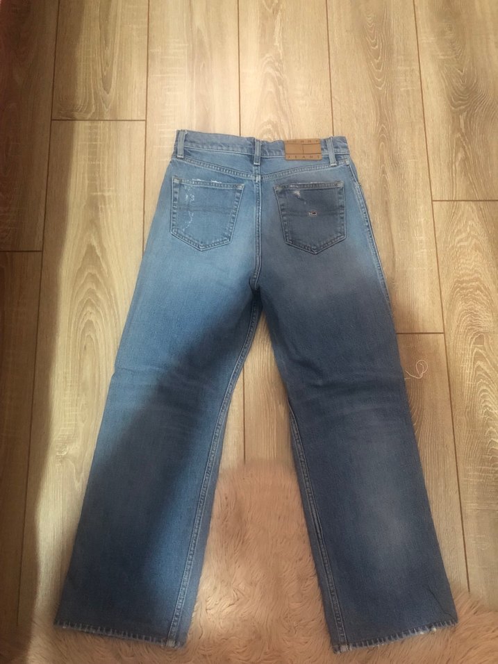 Gri-Navy Kadın Salaş Midi Kot Pantolon — görsel 2/3