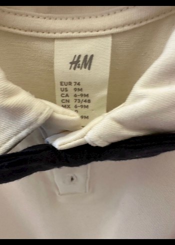 H&M Uzun Kollu Beyaz Bebek Body Papyon