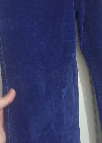 Zara Koyu Mavi Düğmeli Kız Kot Pantolon süet