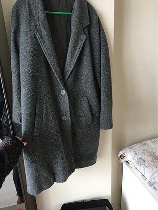 American Vintage Gri Kaşe Kaban Palto Oversize