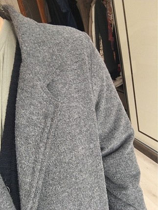 s Beden Gri Kaşe Kaban Palto Oversize
