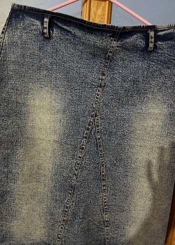 Gri Mavi Hamile Midi Kot Etek - Görsel 2