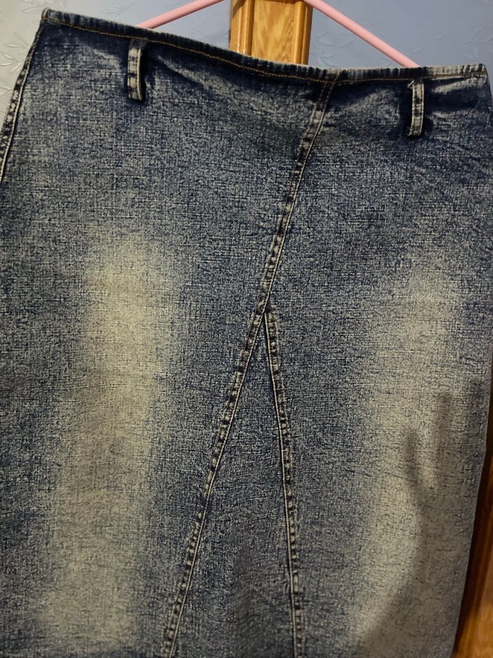 Gri Mavi Hamile Midi Kot Etek - Görsel 2