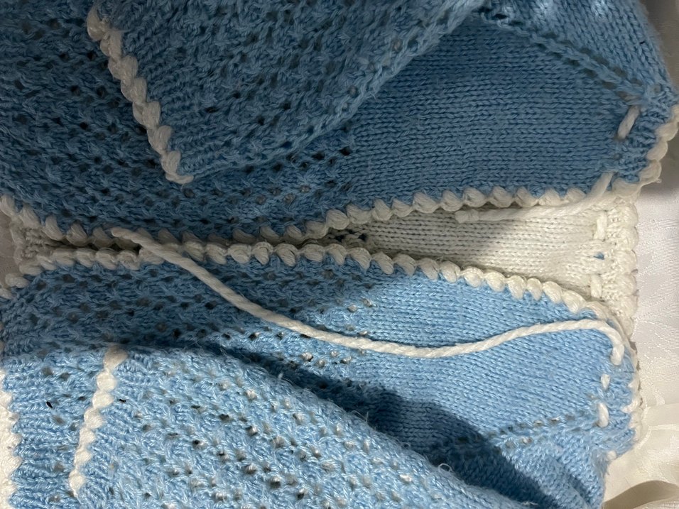 Mavi ve gri bebek hırkası - Görsel 2