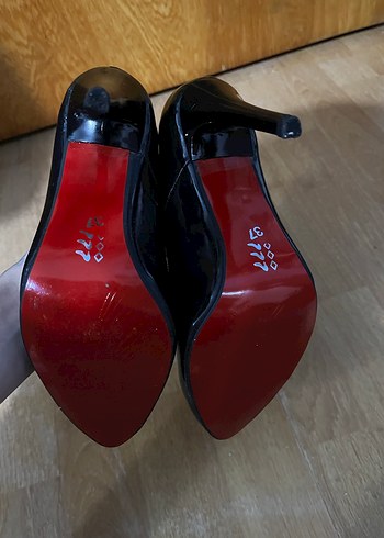 Siyah Rugan Stiletto Topuklu Kadın Ayakkabı - Görsel 5