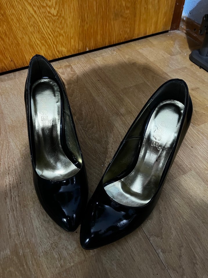 Siyah Rugan Stiletto Topuklu Kadın Ayakkabı - Görsel 2