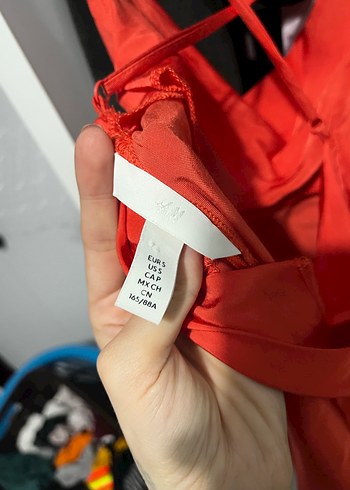 Parlak Kırmızı Midi İnce Askılı Elbise - Görsel 4