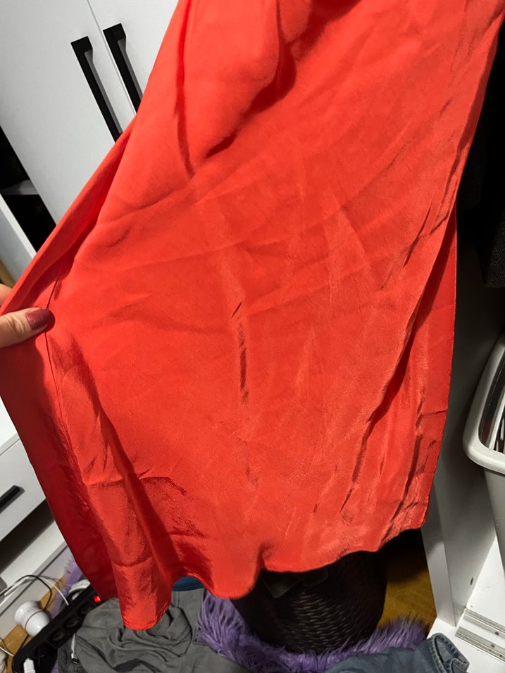 Parlak Kırmızı Midi İnce Askılı Elbise - Görsel 2