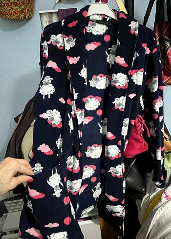 Çok Renkli Uzun Kollu Midi Kadın Sabahlık - Görsel 4