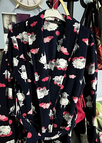 Çok Renkli Uzun Kollu Midi Kadın Sabahlık - Görsel 2