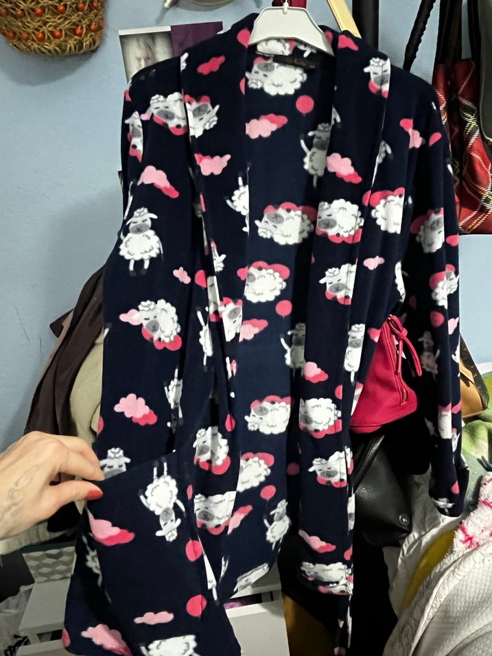 Çok Renkli Uzun Kollu Midi Kadın Sabahlık - Görsel 4