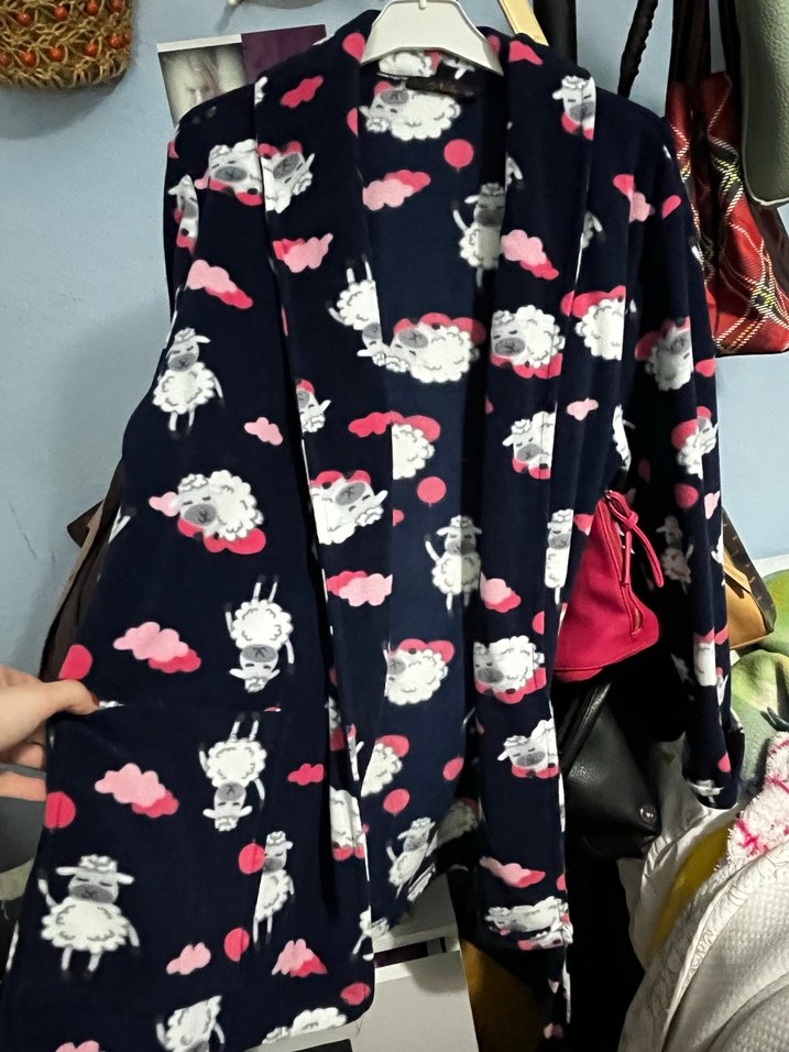 Çok Renkli Uzun Kollu Midi Kadın Sabahlık - Görsel 3