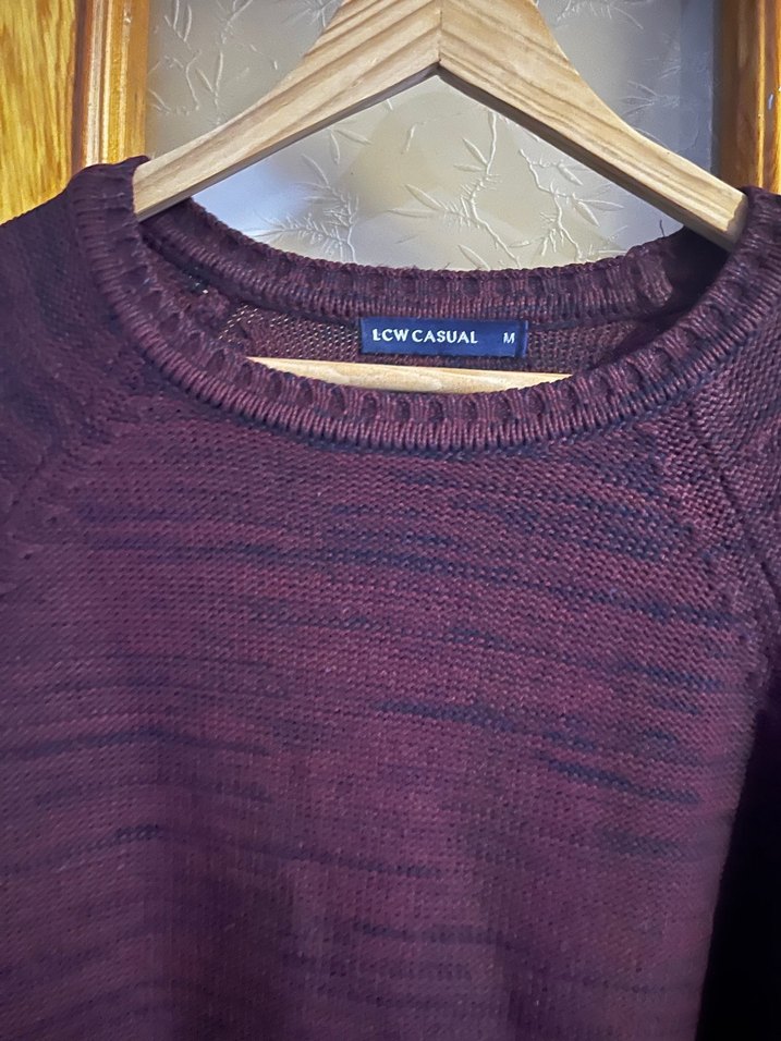 Bordo Erkek Triko Kazak - Görsel 2