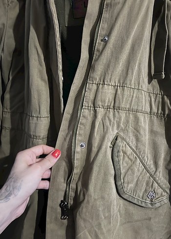 Düğmeli Midi Kadın Ceket, Bej - Görsel 4