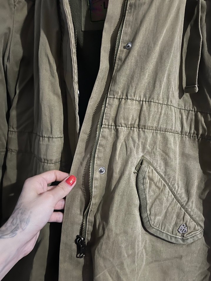 Düğmeli Midi Kadın Ceket, Bej - Görsel 4