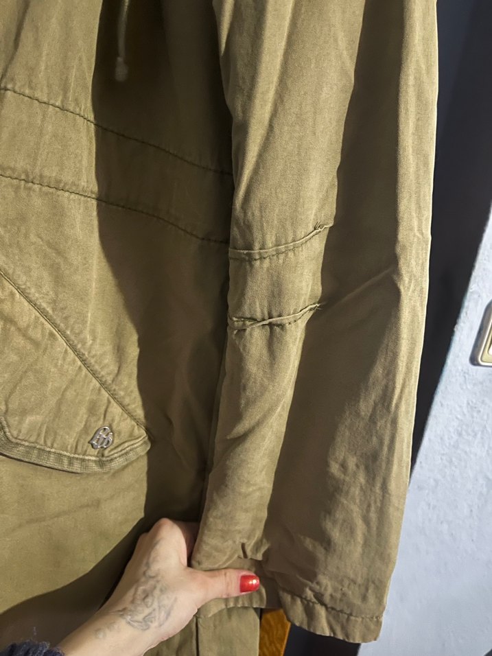 Düğmeli Midi Kadın Ceket, Bej - Görsel 5