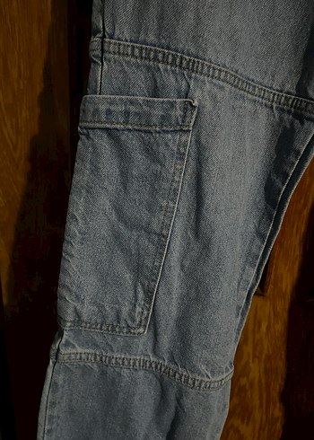 Kadın Mavi Bol Kesim Midi Kot Pantolon - Görsel 4