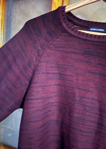 Bordo Erkek Örgü Yün Kazak - Görsel 3