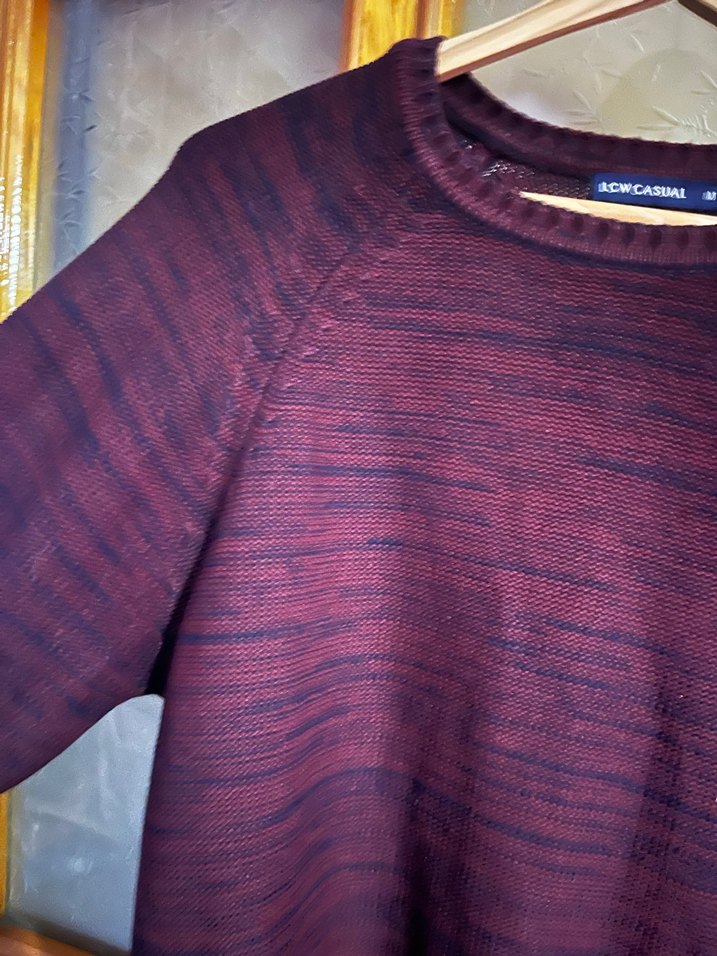 Bordo Erkek Örgü Yün Kazak - Görsel 3