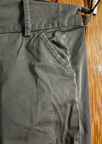 Gri Kemerli Rahat Kesim Kadın Pantolon - Görsel 3