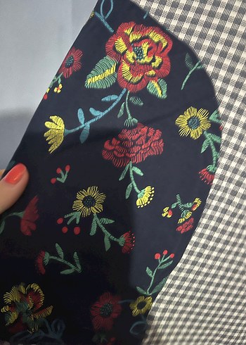 Düğmeli Ekose Desenli Gri Hamile Tunik - Görsel 5