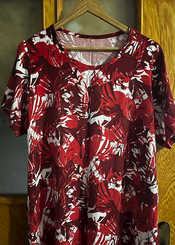 Kırmızı Bağlama Desenli Bohem Uzun Elbise - Görsel 2