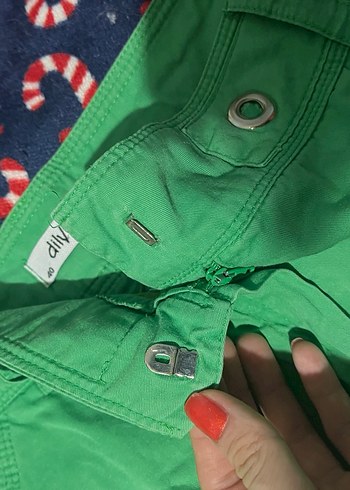 Düğmeli Yeşil Kadın Kumaş Pantolon - Görsel 4