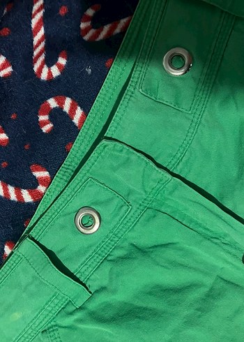 Düğmeli Yeşil Kadın Kumaş Pantolon - Görsel 3