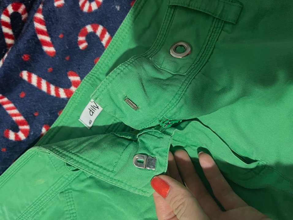 Düğmeli Yeşil Kadın Kumaş Pantolon - Görsel 4