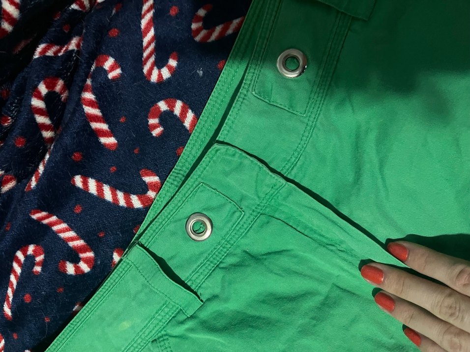 Düğmeli Yeşil Kadın Kumaş Pantolon - Görsel 3