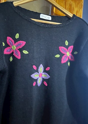 Nakışlı Bohem Kadın Triko Kazak - Görsel 2