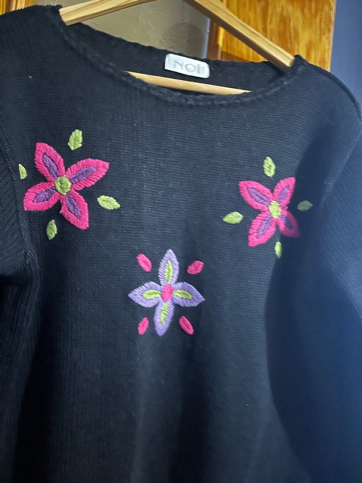 Nakışlı Bohem Kadın Triko Kazak - Görsel 2