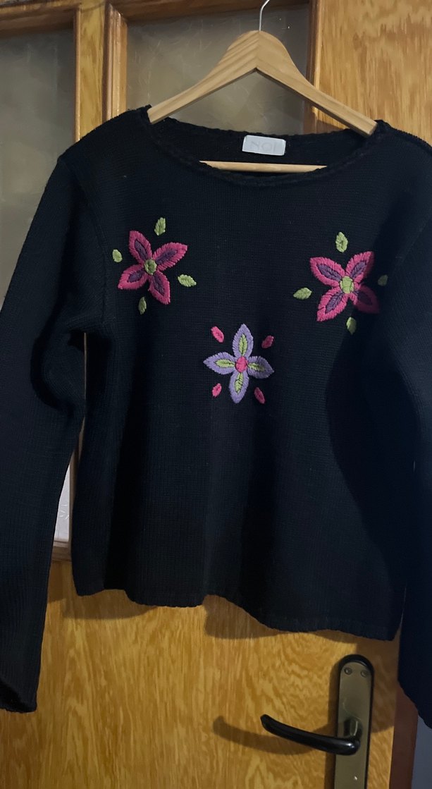 Nakışlı Bohem Kadın Triko Kazak - Görsel 3