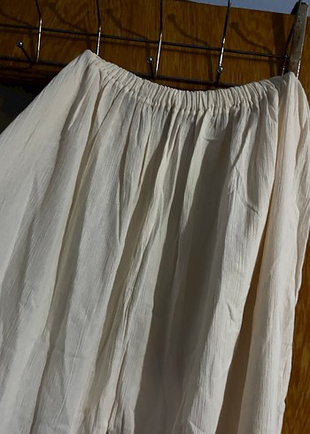 Beyaz Bol Kesim Keten Pantolon - Görsel 4