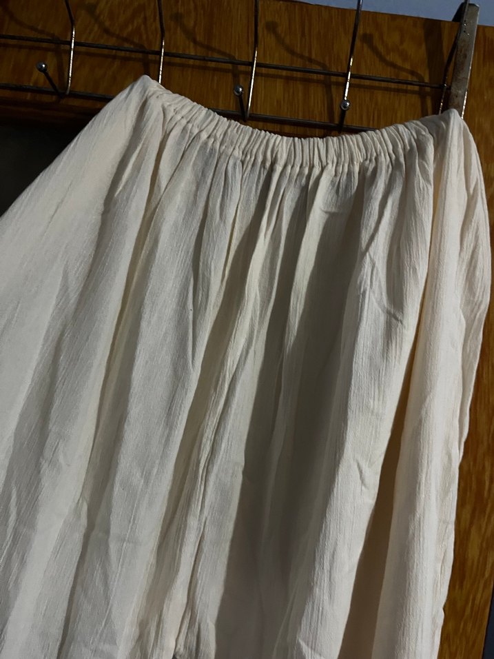 Beyaz Bol Kesim Keten Pantolon - Görsel 4